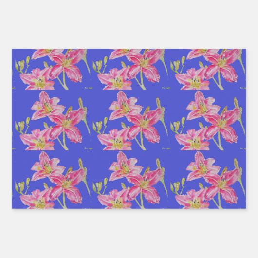 Lila Iris verleiht Blume Aquarellmalerei Kunst Geschenkpapier Set (Vorderseite 2)