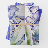 Lila Iris verleiht Blume Aquarellmalerei Kunst Geschenkpapier Set (Beispiel)