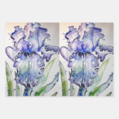 Lila Iris verleiht Blume Aquarellmalerei Kunst Geschenkpapier Set (Vorderseite)