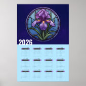 Lila Iris Wall 2026-Kalender Poster (Vorne)