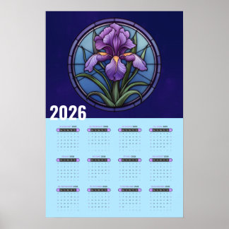 Lila Iris Wall 2026-Kalender Poster