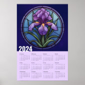 Lila Iris-Wall-Kalender Poster (Vorne)