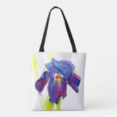 Lila Iris Wasserfarbe Totbeutel Tasche (Rückseite)