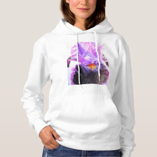 Lila Iris-Wasserfarben-Blume Florale Geburtstag Hoodie