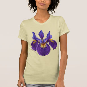 Lila Iris-Wasserfarben-Blumen-T-Shirt  T-Shirt