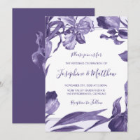 Lila Iris Wasserfarbenflorale Botanische Hochzeit