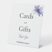 Lila Iris Wasserfarbkarten und Geschenke Sockelschild (Vorderseite)