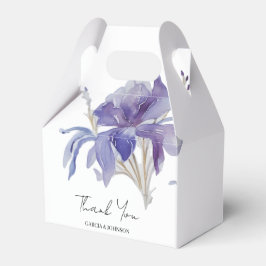 Lila Iris Watercolor-Hochzeit Geschenkschachtel