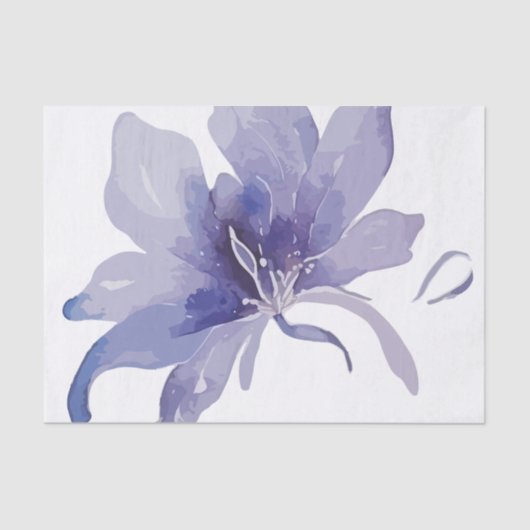 Lila Iris Watercolor-Hochzeit Seidenpapier (Vorderseite)