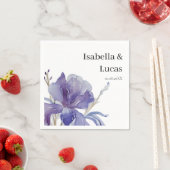 Lila Iris Watercolor-Hochzeit Serviette (Beispiel)