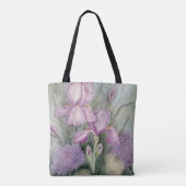 Lila Iris Watercolor-Tasche Tasche (Rückseite)