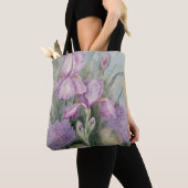 Lila Iris Watercolor-Tasche Tasche (Von Nahem)