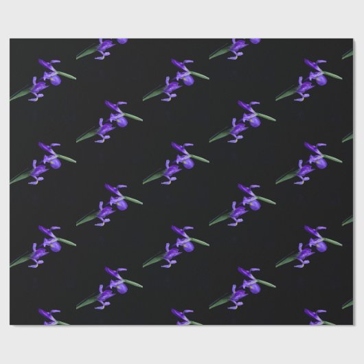 Lila Iris-Wrapping Geschenkpapier (Flach)