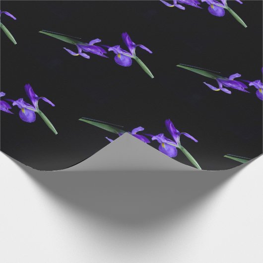 Lila Iris-Wrapping Geschenkpapier (Ecke)