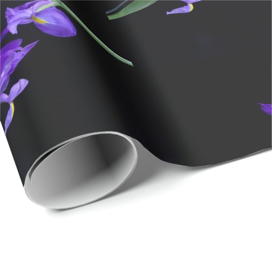 Lila Iris-Wrapping Geschenkpapier (Rolleneckpunkt)