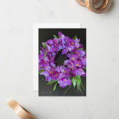 Lila Iris Wreath Mitteilungskarte (Vorderseite/Rückseite Beispiel)