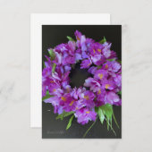 Lila Iris Wreath Mitteilungskarte (Vorne/Hinten)