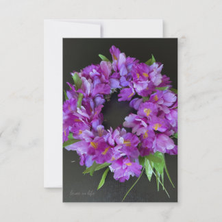 Lila Iris Wreath Mitteilungskarte