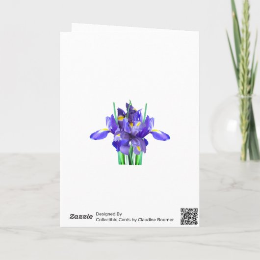 Lila Irisch-Muttertagskarte Karte (Rückseite)