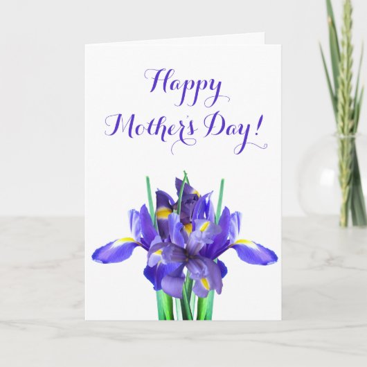 Lila Irisch-Muttertagskarte Karte (Vorderseite)