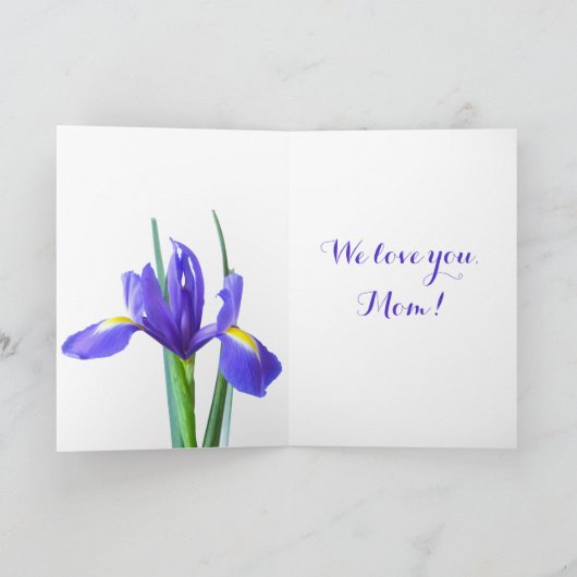 Lila Irisch-Muttertagskarte Karte (Innenseite)