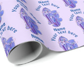 Lila Irische Blumenkunst Personalisiert Geschenkpapier (Rolleneckpunkt)