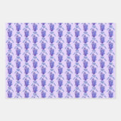 Lila Irische Blumenkunst Personalisiert Geschenkpapier Set (Vorderseite 3)