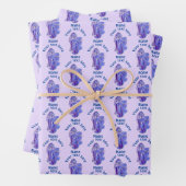 Lila Irische Blumenkunst Personalisiert Geschenkpapier Set (Beispiel)