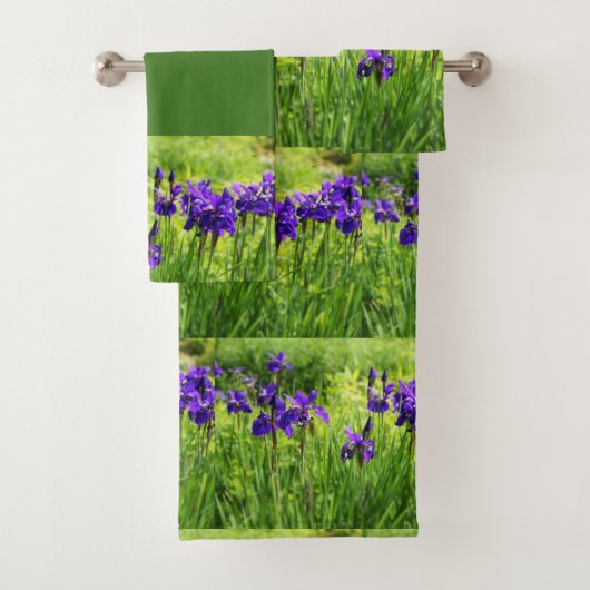 Lila Irises Botanisches Handtuchhandtuch Set (Insitu)