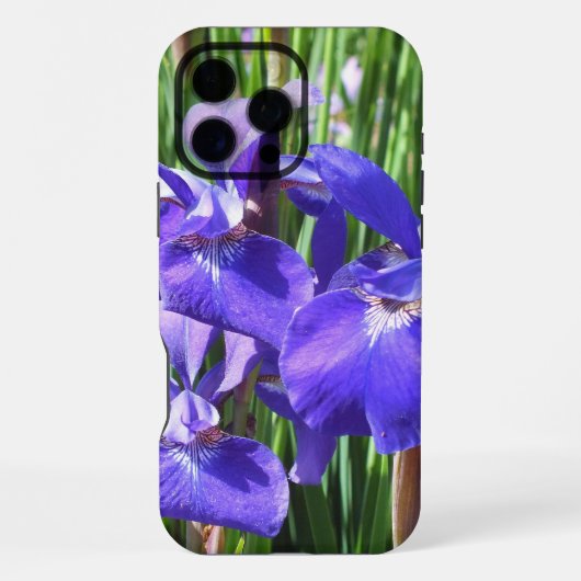 Lila Irises Floral iPhone Hülle (Rückseite)