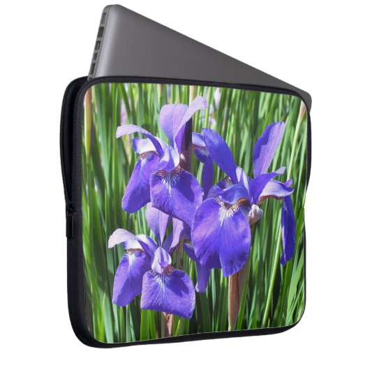 Lila Irises Laptop Sleeve (Vorne Rechts)