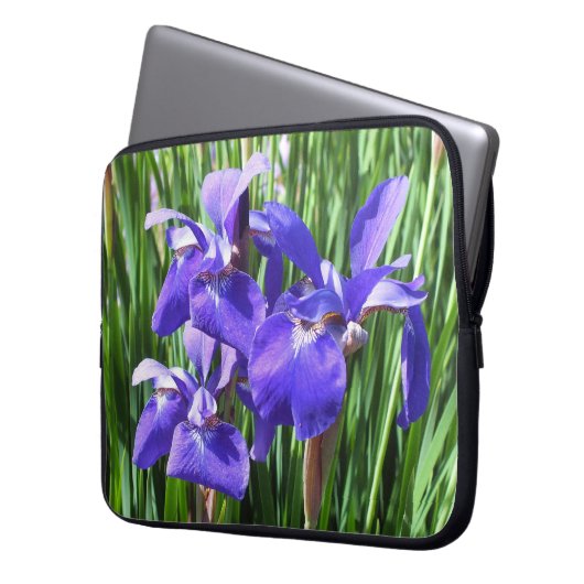 Lila Irises Laptop Sleeve (Vorderseite Links)