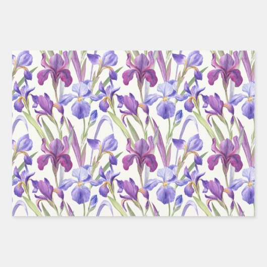 Lila Irisfarben-Blume Geschenkpapier Set (Vorderseite 3)