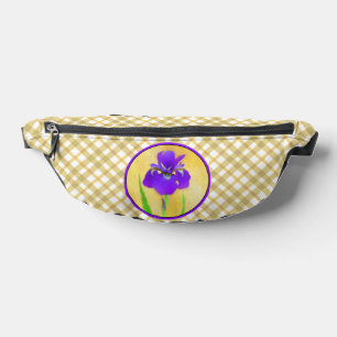 Lila Irisgemälde Original Blume Kunst Bauchtasche