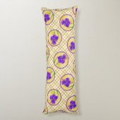 Lila Irisgemälde Original Blume Kunst Seitenschläferkissen (Rückseite (Vertikal))