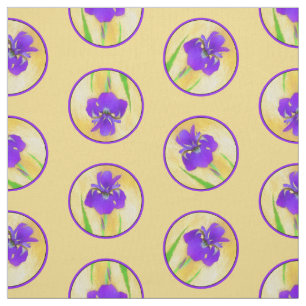 Lila Irisgemälde Original Blume Kunst Stoff
