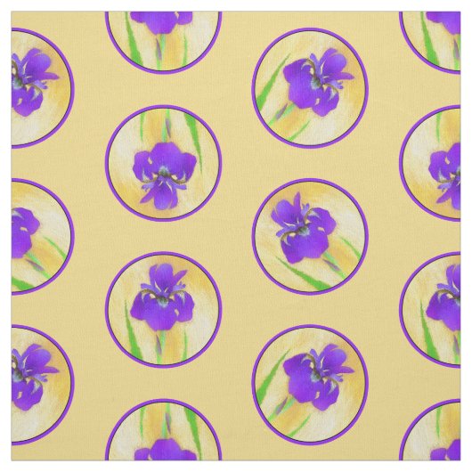 Lila Irisgemälde Original Blume Kunst Stoff (Muster)