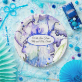 Lila irisierende Wasserfarbe Irides Blauer Hochzei Pappteller (Party)