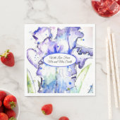 Lila irisierende Wasserfarbe Iris Blau Hochzeit Serviette (Beispiel)