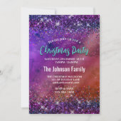 Lila irisierender, gebürsteter Glitzer Weihnachten Einladung (Vorderseite)
