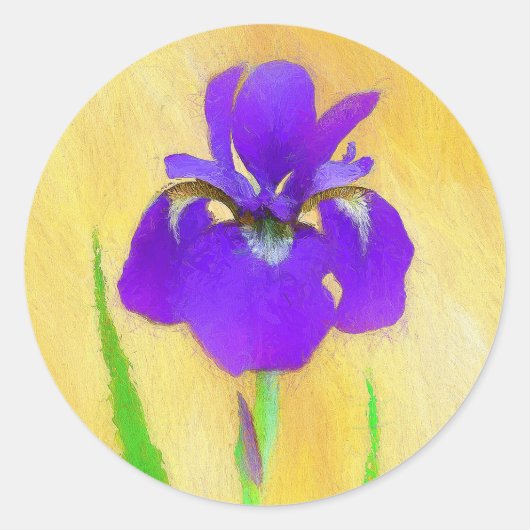 Lila Irislackierung - Niedlicher Originalhund A Runder Aufkleber (Vorderseite)