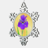 Lila Irislackierung - Niedlicher Originalhund A Schneeflocken Zinn-Ornament (Rechts)