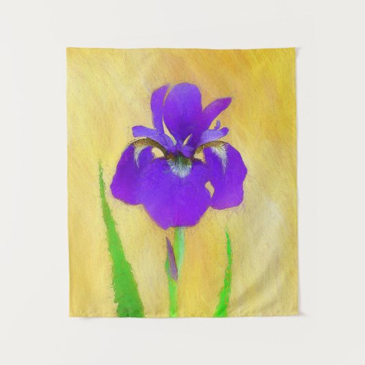 Lila Irislackierung - Original Blume Kunst Wandteppich (Vorderseite)