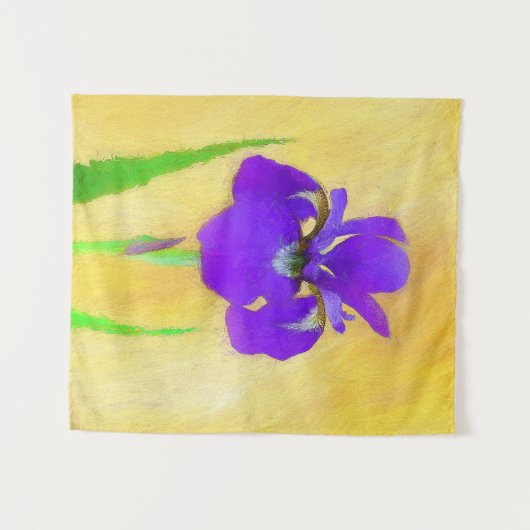 Lila Irislackierung - Original Blume Kunst Wandteppich (Vorderseite (Horizontal))