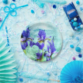 Lila IrisWatercolor Pappteller (Party)