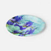 Lila IrisWatercolor Pappteller (Schrägansicht)