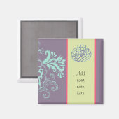 Lila islamische Blütenkolonie Arabisch Bismillah K Magnet (Vorderseite/Rückseite)