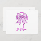 Lila ist er zu Ostern Flora Coquette Bow Postkarte (Vorne/Hinten)