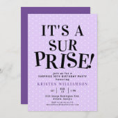 Lila ist es eine Überraschung 50. Geburtstag Einladung (Vorne/Hinten)