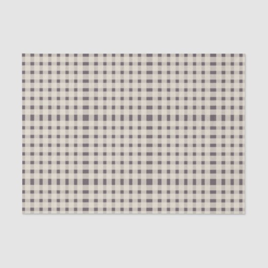 Lila Ivory Gingham Pattern Seidenpapier (Vorderseite)